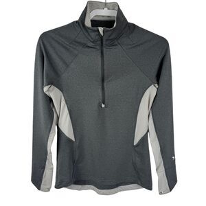 Under Armour Women's 1/4 Zip Semi-Fitted Top Size Small Gray Cold Gear